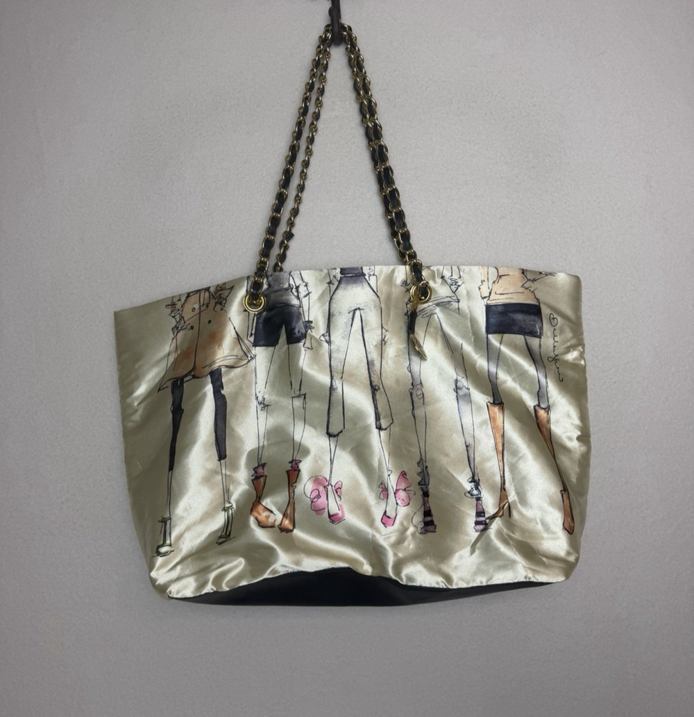 DSW 20 Years of Shoes Anniversary Tote Purse Shoulder Bag Satin Chain Strap